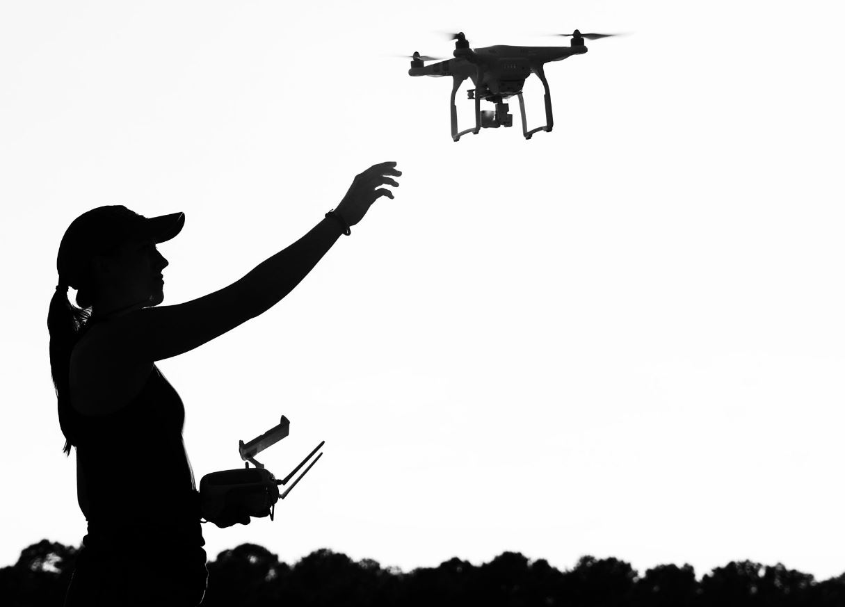 girl with a drone